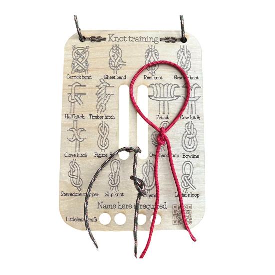 Learn Knot Training Board 16 Knots Tying Practice Wooden Board Beginner Reefs Square