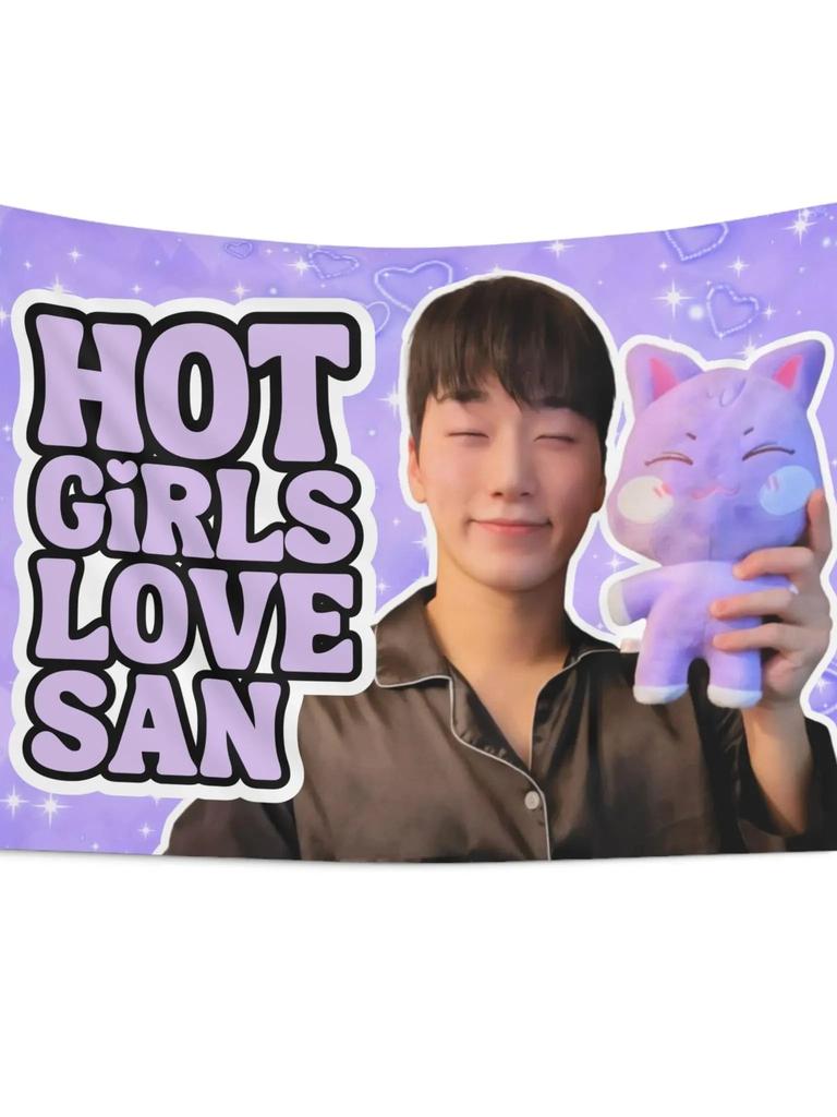 Idol Adoration Wall Hanging Fashionable K-Pop Star Decorative Tapestry Idol Theme Room Decor Youth Idol Bedroom Decoration