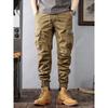 Men's Loose-Fitting Cargo Pants with Pockets, Spring and Autumn New Trendy Casual Long Pants, Versatile Cropped Pants