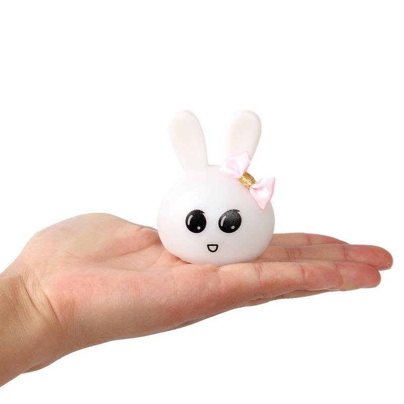 LED Night Light Adorable Rabbit Cartoon Animals Clear Box Rechargeable for Birthday Gifts Gradient Light