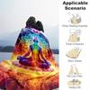 Meditation Chakras Spiritual Pattern Print Art Blanket - Soft All-Season Multi-Purpose Throw for Office, Nap, Dorm & Shawl