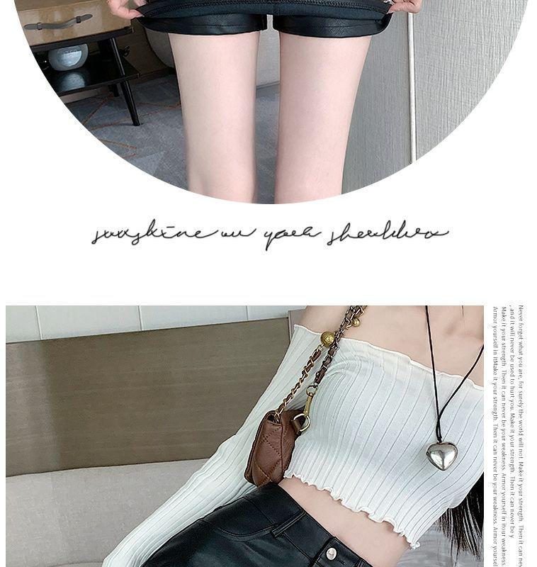 Plus Size Black PU A-line High Waist Skirt for Autumn/Winter