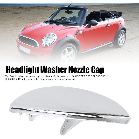 Aramox Headlight Washer Jet Cover,Headlight Washer Spray Cover Headlight Headlight For R55 R57 R56 R58 R59 2008-2014 Left 61672752559 (Left
