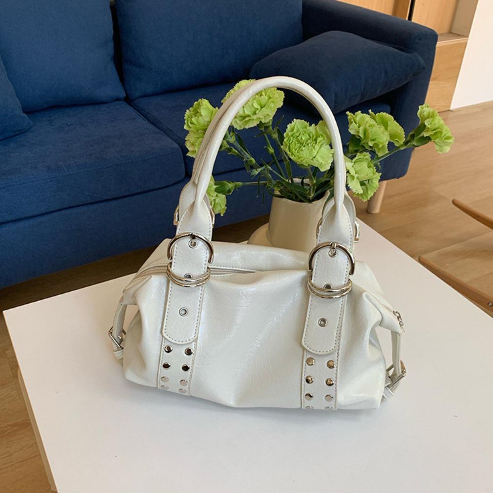 

Spicy Girl Vintage Underarm Bag Y2K Motorcycle Bag Portable Retro Rivet Shoulder Bag Girls