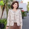 Spring Arrival: Stylish Casual Coat for Middle-Aged Women, Round Neck, Ages 40s-50s