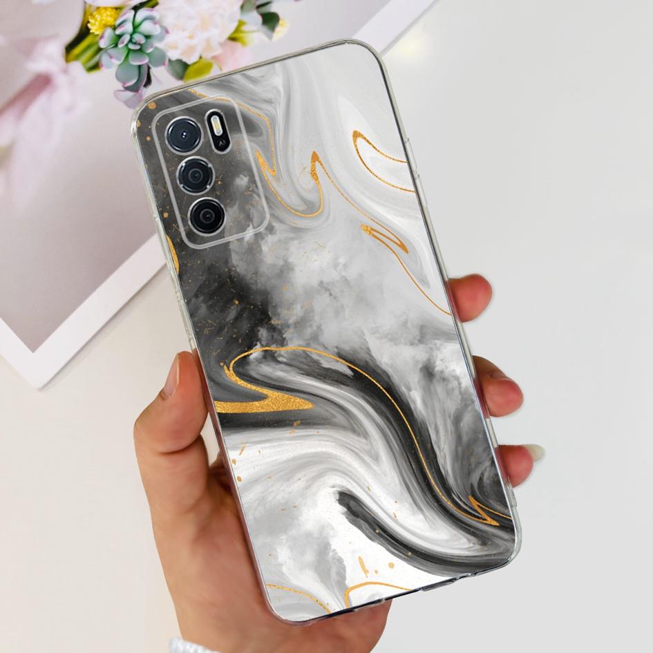 For OPPO A54S Case CPH2273 Back Cover Luxury Marble Cartoon Soft Silicone Phone Case For OPPO A16 CPH2269 A16S CPH2271 Funda New