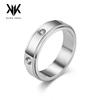 European-American Zircon Titanium Steel Rotating Ring - Unisex Decompression Jewelry