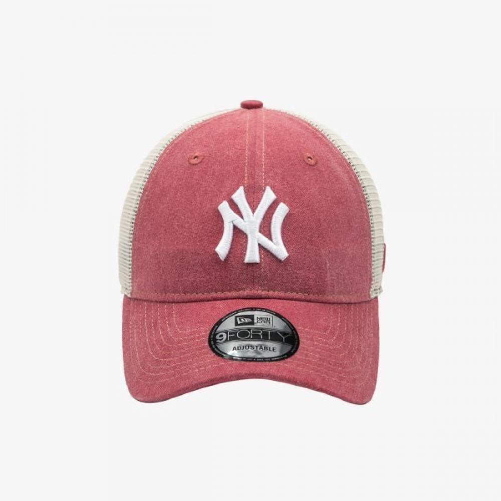 New Era Mlb New York YankeeS WaShed Cotton UnStructured Trucker Ball Cap RedStone 14561817 S