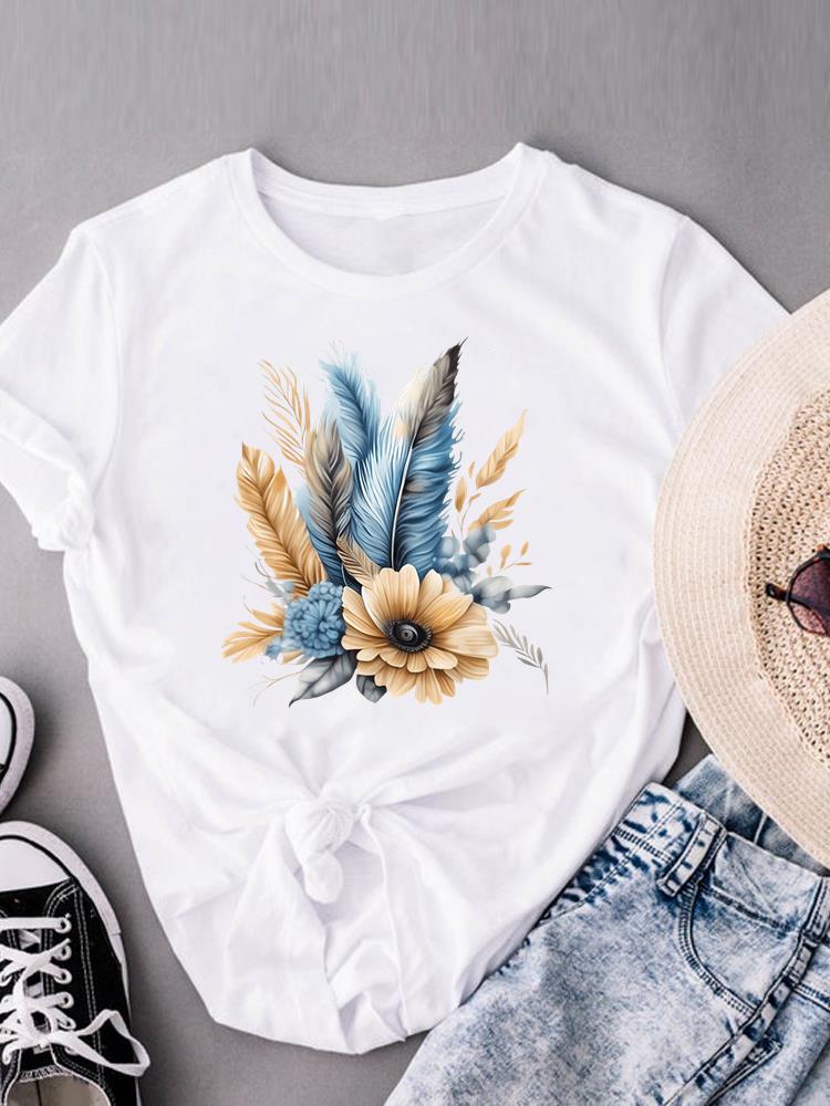 (Asian Size) letter style trend Women's Top Print O-neck Short Sleeve T-shirts Fashion Female Casual T Clothing Graphic Tee