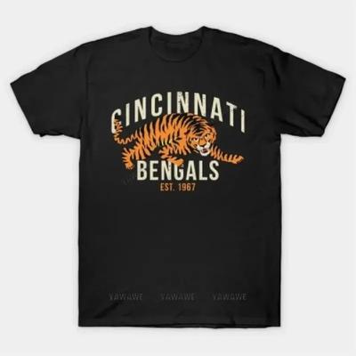 Cincinnati Unisex Brand Tee Shirt O-neck Fashion Tshirt Tops Humor T-shirt Vintage Style Man Cotton Short Sleeve Bengals Shirt