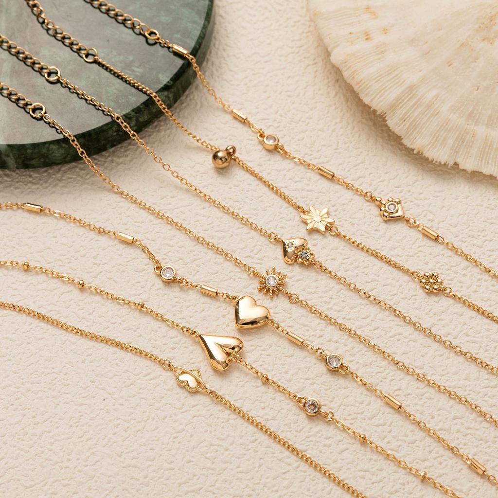 Fashion Jewelry Light Luxury Love Electroplating Zircon Gold-Plated Adjustable Bracelet Batch