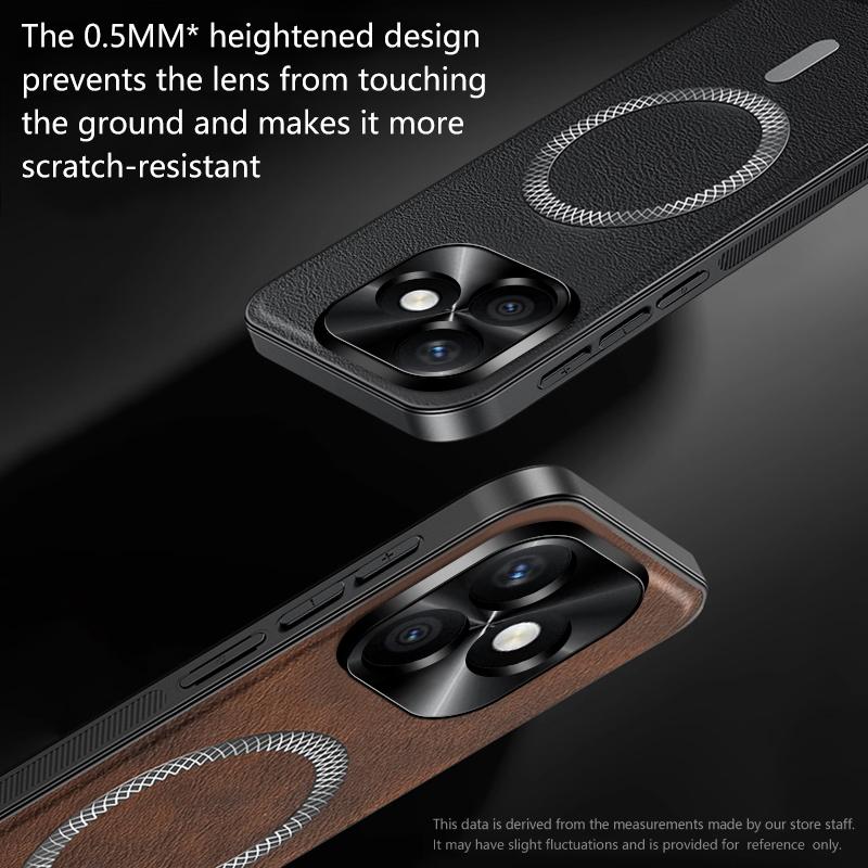 For Honor X8D Case Magnetic Elegant Leather Wear-Resistant Lens Fully Covered Non-Slip Grip Edge Cover Shell