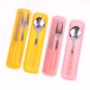 3Pcs Stainless Steel Portable Student Tableware Outdoor Travel Box Spoon Fork Chopsticks Set Adult Gift Cutler