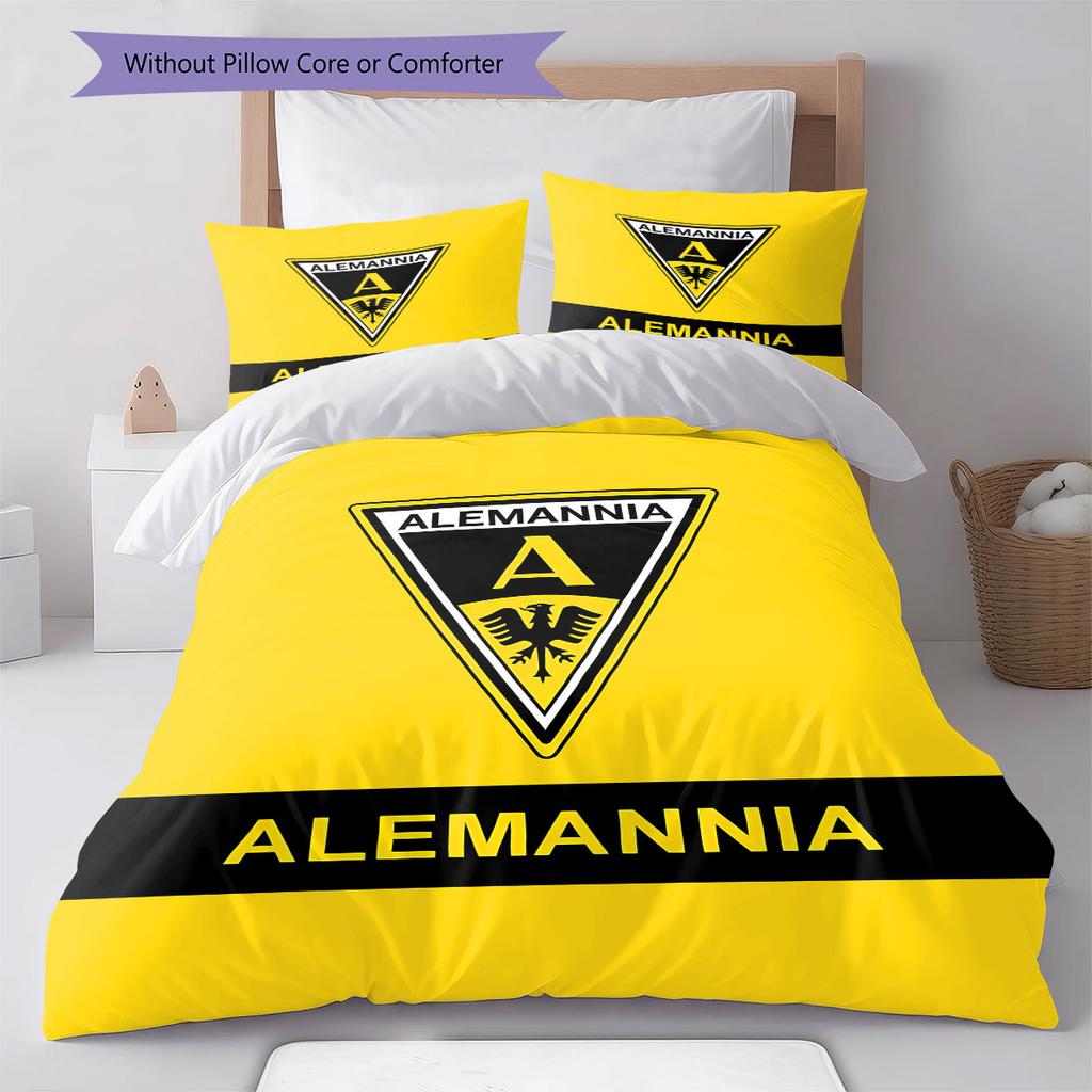 Alemannia Aachen Muster Bettwäsche, Steppdecke Set Bettbezug Kissenbezug Zuhause Geburtstagsgeschenk(1 Bettbezug + 2 Kissenbezüge, ohne Füllung)