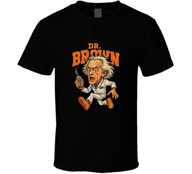 Back To The Future Doc Retro Movie Caricature Unisex T-Shirt M