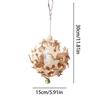 Bird Toys Wooden Blocks Wood Stars Leather Toy Bird Chewing Teether Parrot Cage Bite Activities Wear Resistant For Large Macaws