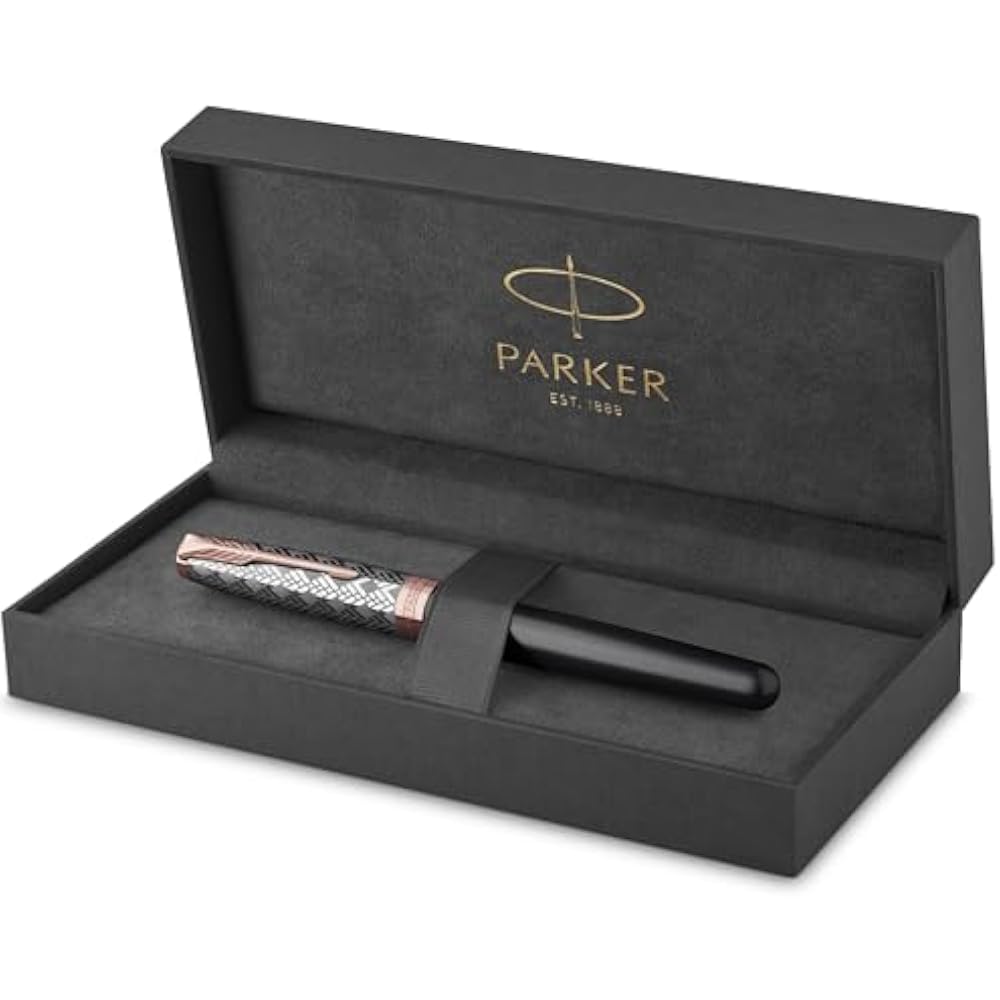 PARKER Parker Fountain Pen Sonnet Premium Metal & Gray PGT Fine 18K Gold Nib In Gift Box, Regular...