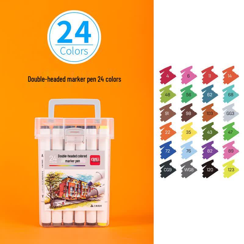 Deli Double-Headed Alcohol Marker Pen Set