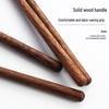 Stainless Steel Spoon & Fork Set with Wood Handle for Buffet & Hot Pot