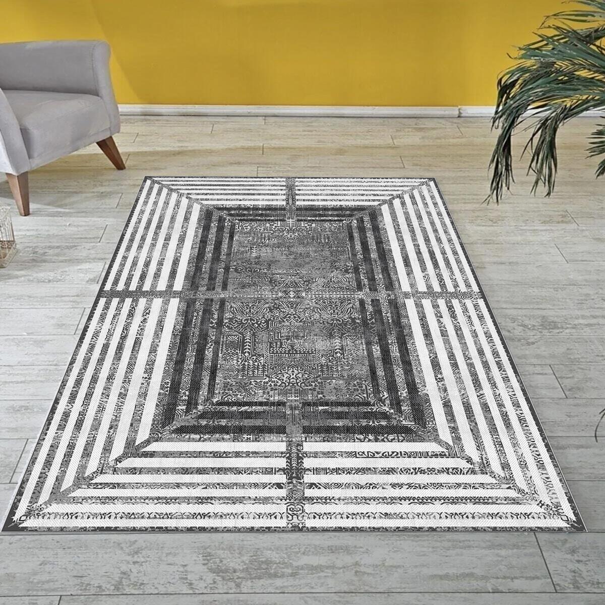 

Декоративный нескользящий моющийся ковер с цифровой печатью DOT-SM-017 40 x 60 серый