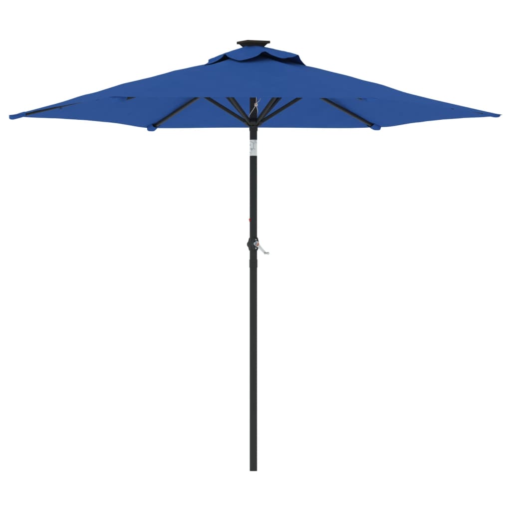 Azur Blue Sun Umbrella with Steel Pole 225 X 225 X 212 Cm