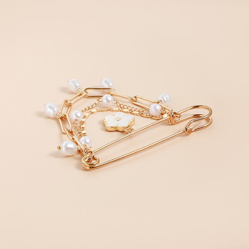 Elegant Pearl Chain Tassel Brooch Fashion Women Clothing Decor Accessories Jewelry Pin Pants Waist Adjust Pins Bag Pendant Gifts