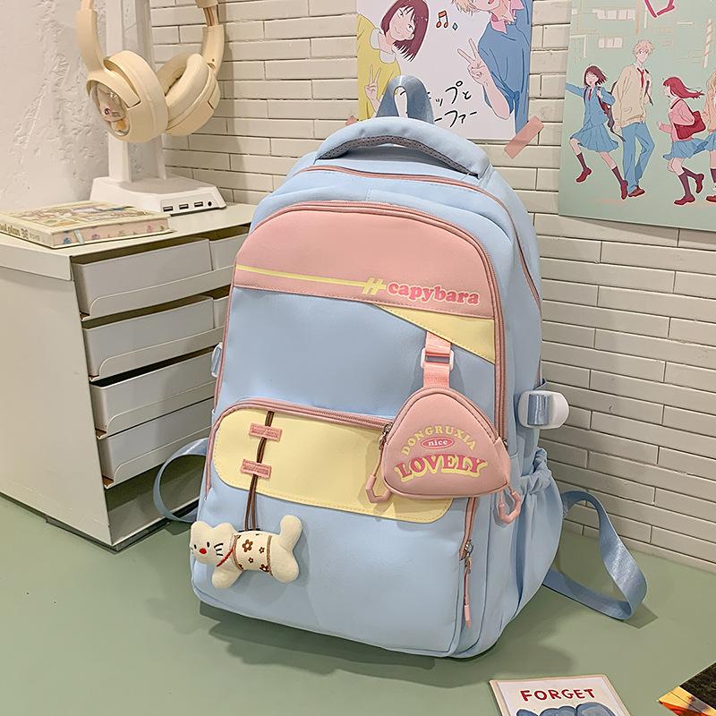 Spring New Men's and Women's Junior High School High School Large-capacity Backpack Trend To Reduce The Burden of College Students Backpack Backpack