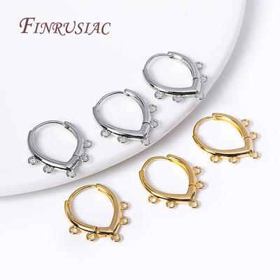 Trendy Franse Oorbel Sluitingen met 5 en 7 Gesloten Ringen Voor DIY Kwastjes/Parels Oorbellen Maakbenodigdheden 18K Verguld