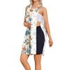 Sleeveless Floral Print Dress for Women Summer Lightweight Casual Round Neck Split Hem Design Comfortable Fit