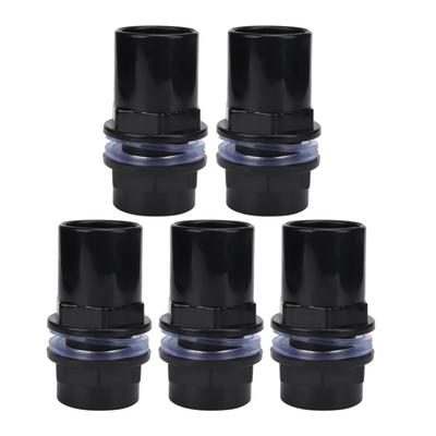 5 Pcs Set PVC Aquarium Water Pipe Joint Polished Finish Hexagonal Straight Tube Connector Transparent Rubber Mat Straight Tubes