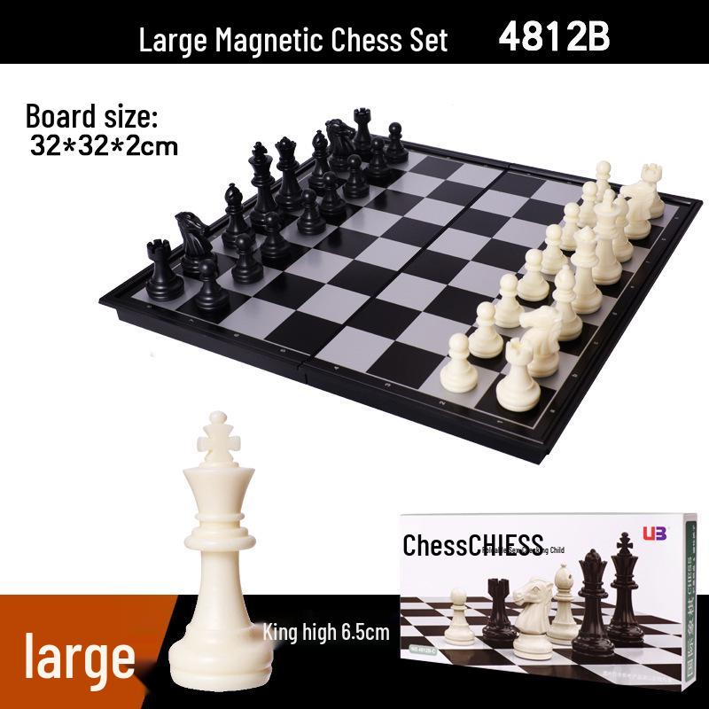 UB Magnetic Chess Set - Folding Chessboard for Beginners (Large & Medium Sizes)