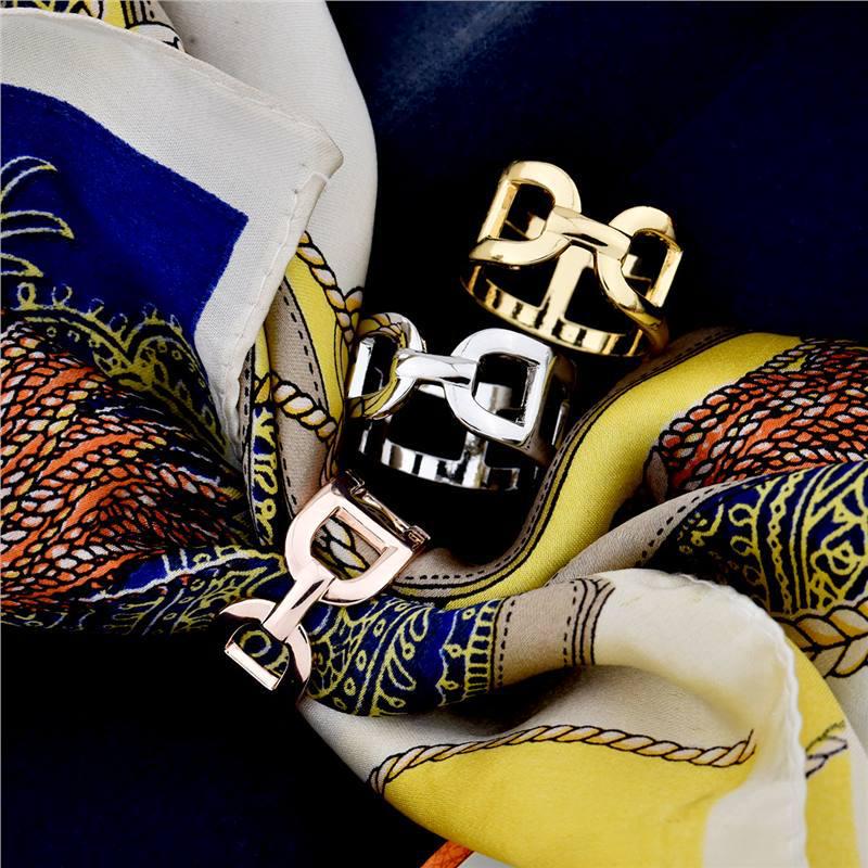 Polierter Seidenschal-Schnallenring - Eleganter & Vielseitiger Clip zum sicheren Befestigen von Schals