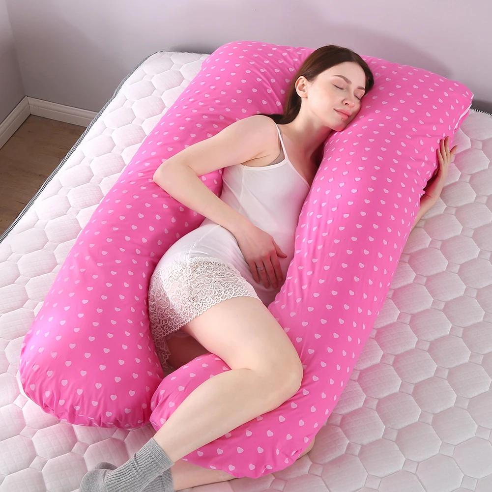 130x70cm Pregnant Pillow Case Maternity Cushion Cover U Type Lumbar Pillowcase Side Protect Cushion Cover for Pregnancy Women