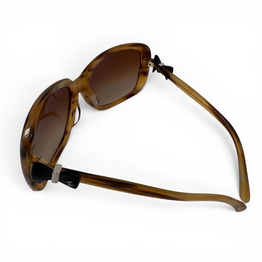Used CHANEL Sunglasses Coco Mark Ribbon 5170-A Tortoiseshell