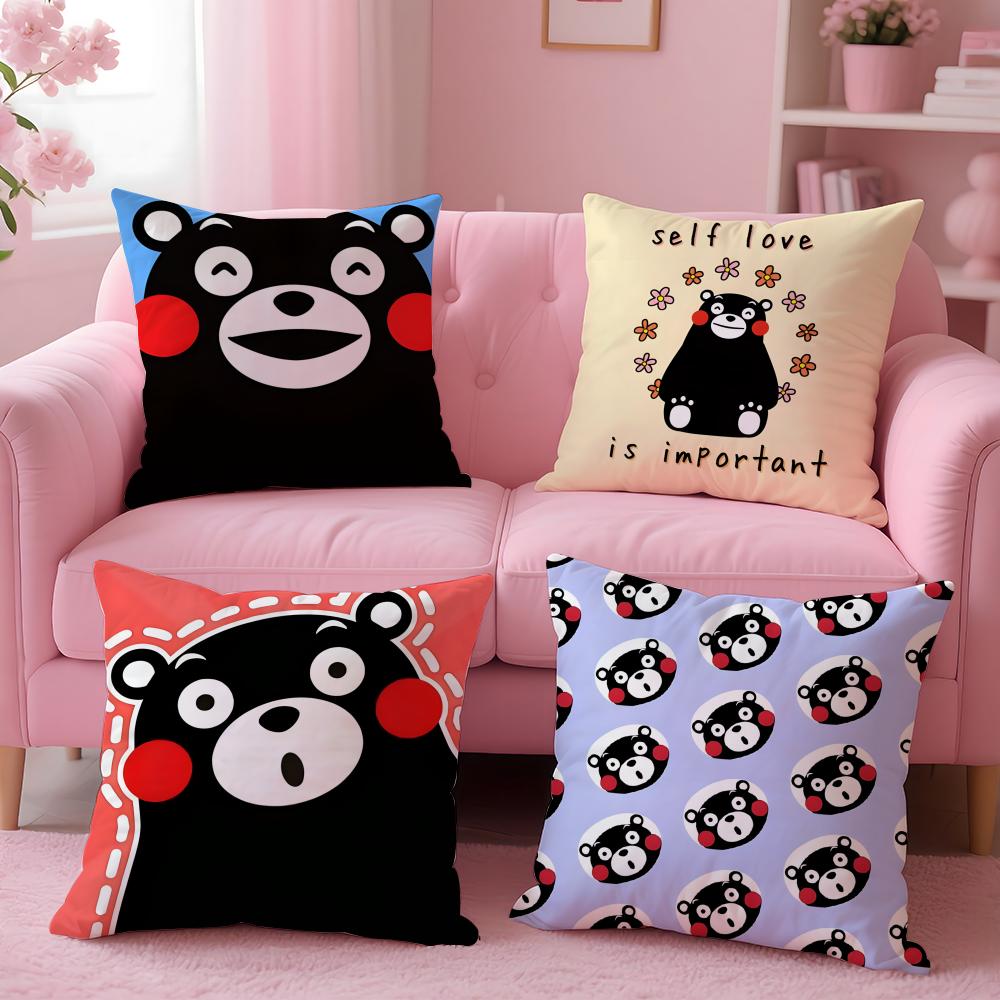 Süße K-Kumamon Kissenhülle Bequeme Wendekissenhülle Ideal für Auto Sofa Schlafzimmer & darüber hinaus