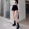 Women's Black High-Waist Drawstring Shorts - Summer 2025 Versatile Sexy Fashion