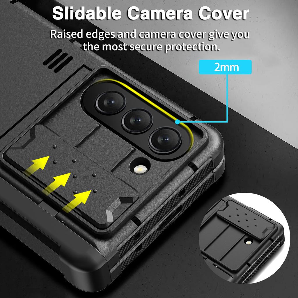 for Samsung Galaxy Z Fold 5 Case,Heavy Duty Protective Camera Lens Cover S Pen Holder & Hinge Protection Rugged Stand Cover