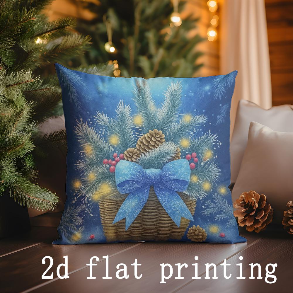 Heimdeko Weihnachten-Thema Dekoratives Schneeflocken-Muster Kissenbezug Geeignet für Sofa Schlafzimmer Auto Kissenbezug