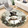 1PC Winter Wonderland Office Round Area Rug, Mat Suitable For Office, Under Office Chairs Bedroom Living Room Home Decor, Room Deco