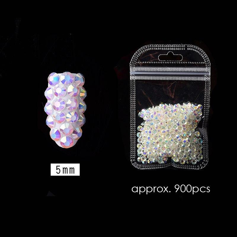 

1 упаковка, прозрачные AB цветные стразы для ногтей с плоской обратной стороной, драгоценные камни для ногтей, украшения для ногтей, украшения для дизайна ногтей 2-5 мм 5mm
