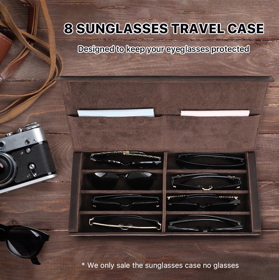 Handmade Retro Crazy Horse Leather Sunglasses Case - Genuine Leather, Portable Storage for Glasses