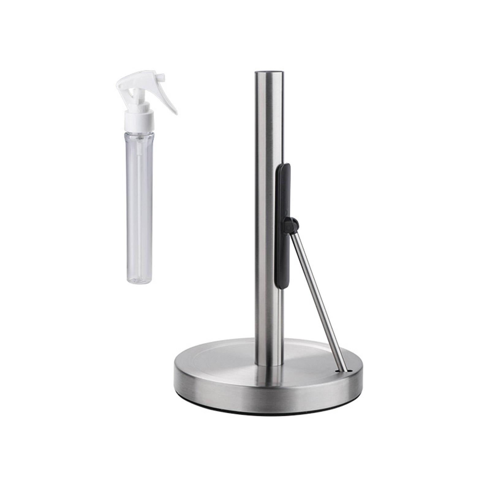

Держатель для бумажных полотенец из нержавеющей стали с бутылкой-спрей, стойка с утяжеленным основанием для рулонов салфеток для кухонной столешницы