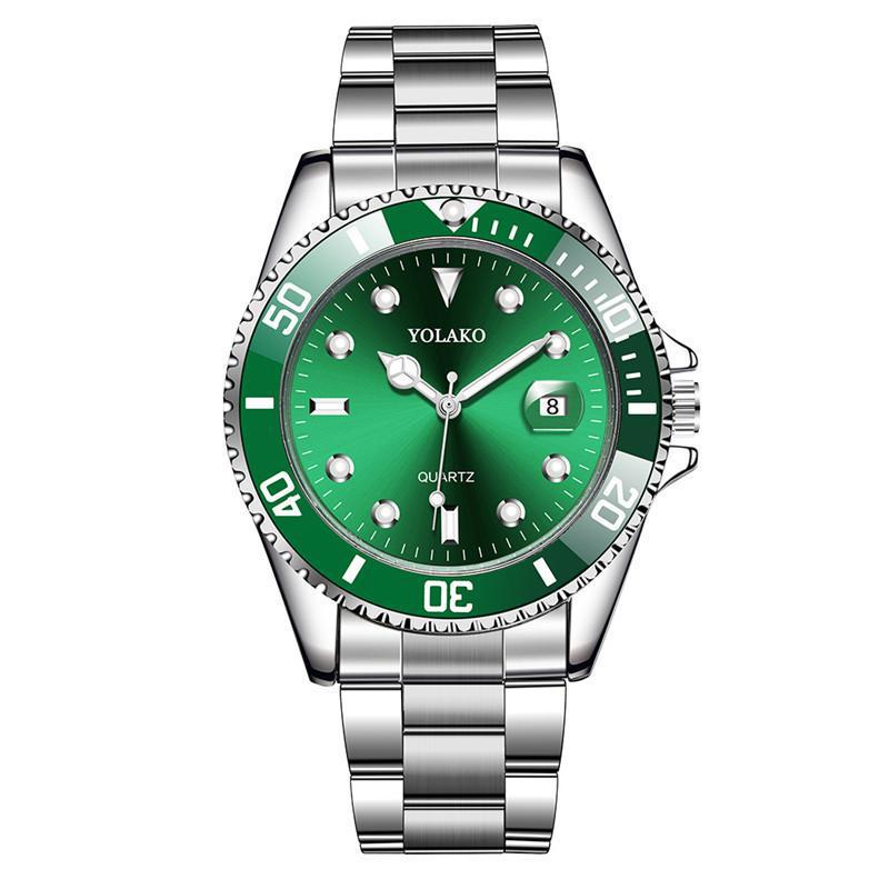 SICONE Watch Men's Green Water Ghost Steel Belt Calendar Quartz Watch