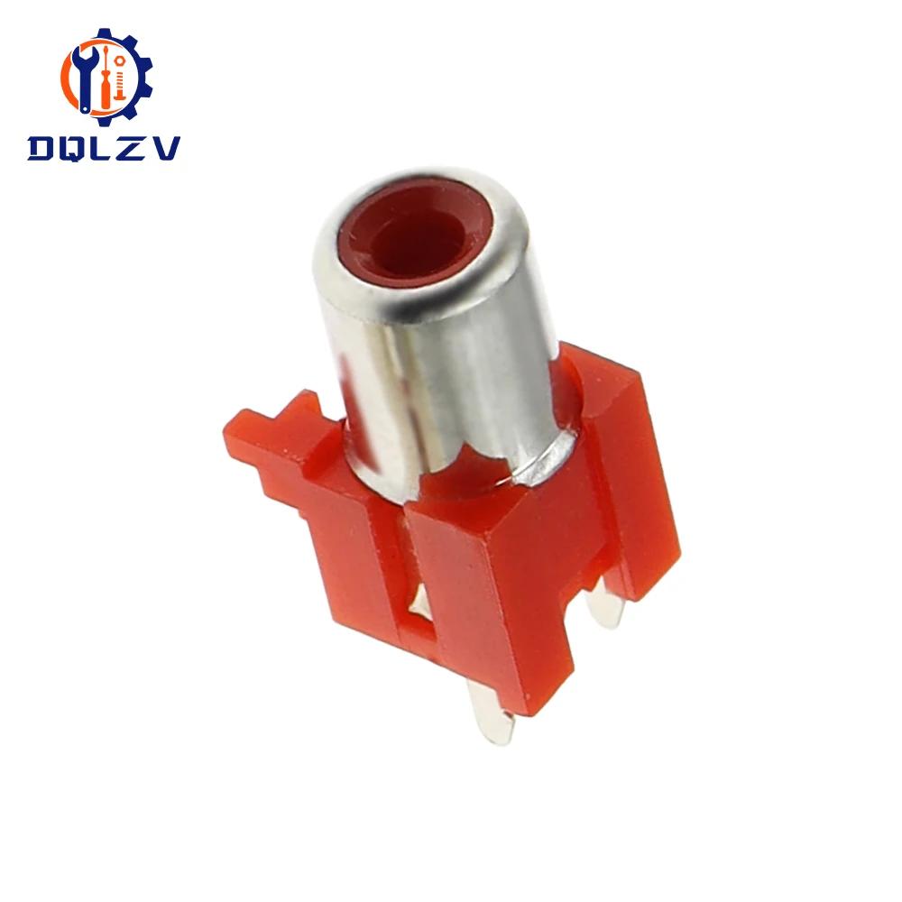 

AV-8.4-6 Straight Feet AV Same Core Socket 3Pin RCA Seat Single Hole PCB Welded Audio And Video Female Socket 5PCS красный