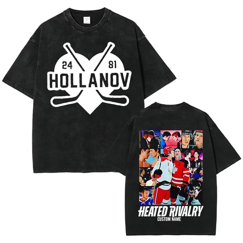 2026 Heated Rivalry Ilya Rozanov 81 Trendy Graphics T Shirt Vintage Washed Mens Oversized Cotton Crewneck Cozy Tshirt Teenagers