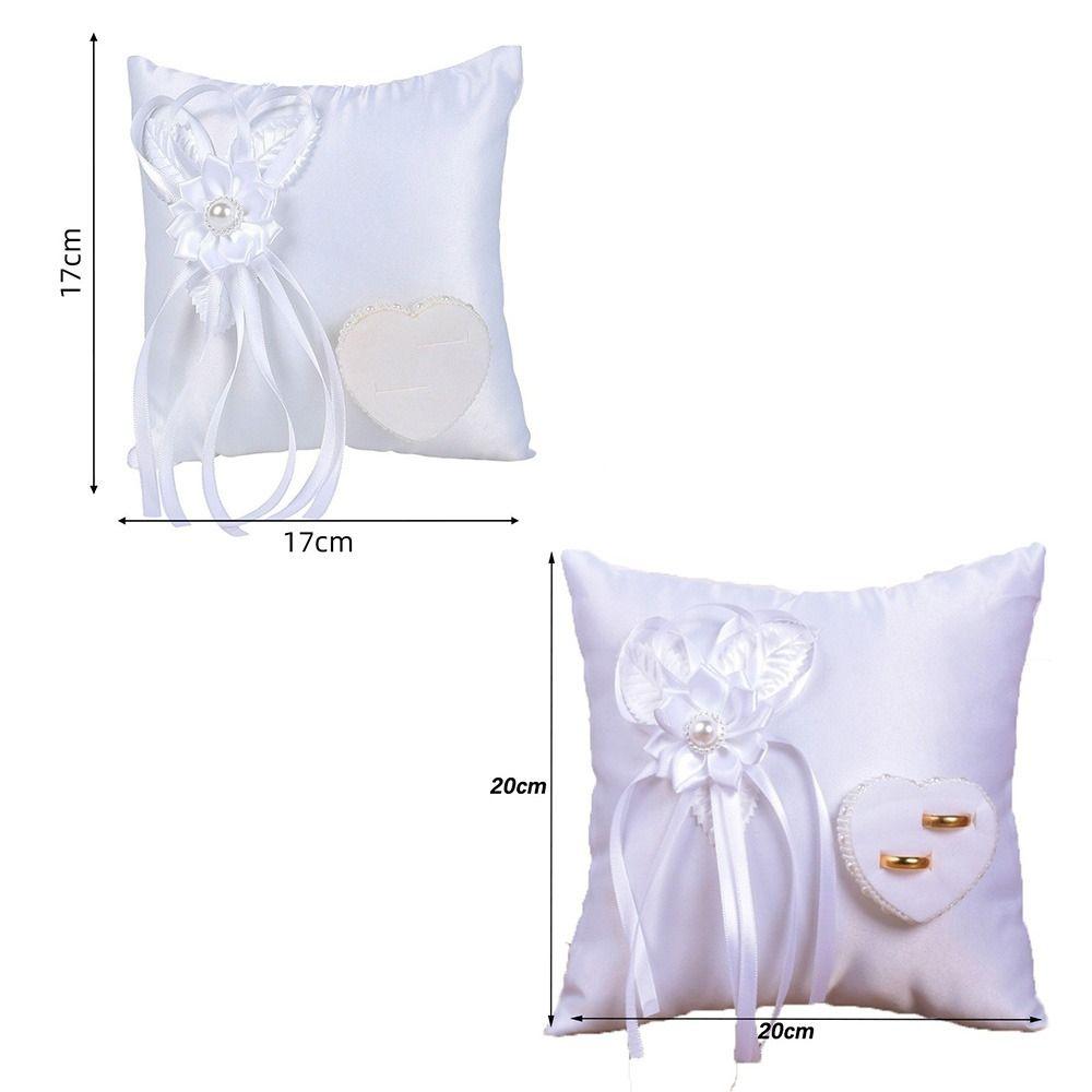 Handmade Bridal Ring Cushion Polyester Wedding Ring Holder Wedding Ring Pillow  Engagement Ceremony