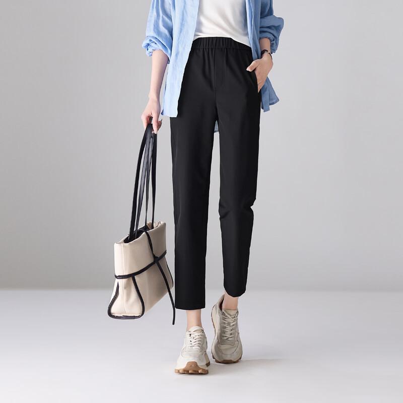 SOFSIL Women s Elastic Waist Skinny Cropped Pants 28/L