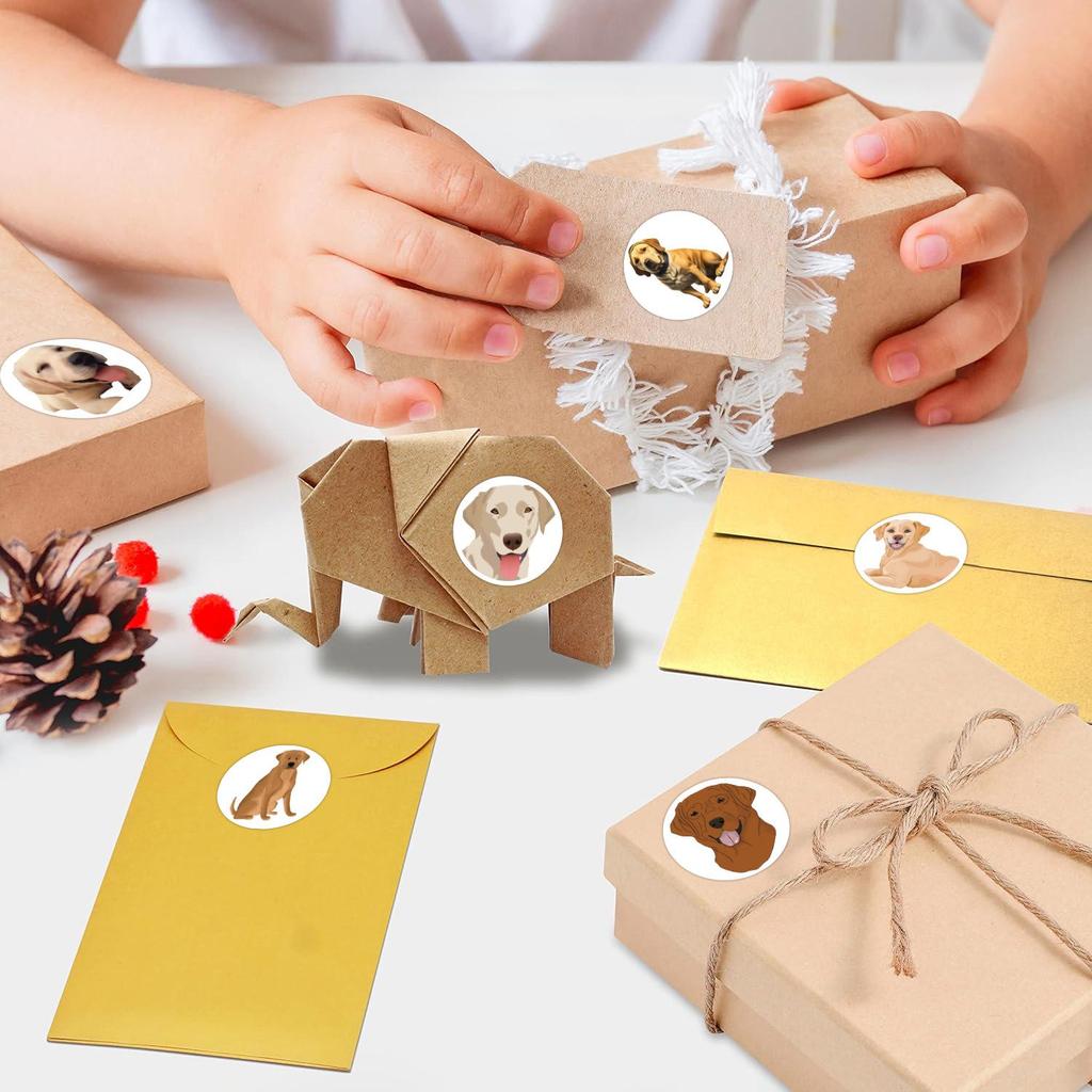 Labrador Dog Stickers Roll: 500 Cute Animal Stickers for Kids' DIY Projects, Suitcase, Skateboard, Journal