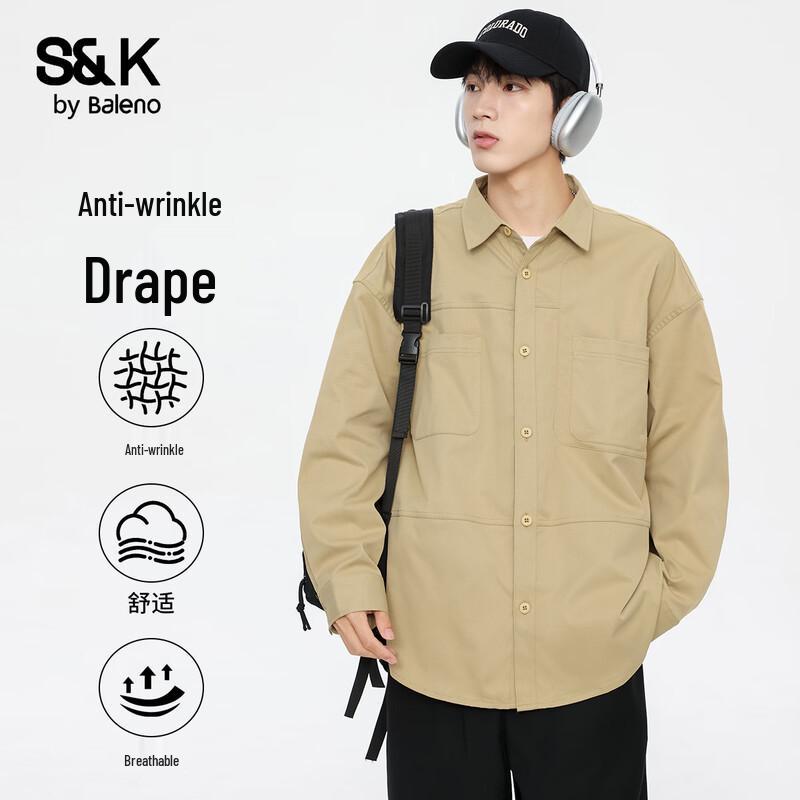 Baleno Men s S&K Series Loose Fit Solid Work Shirt M