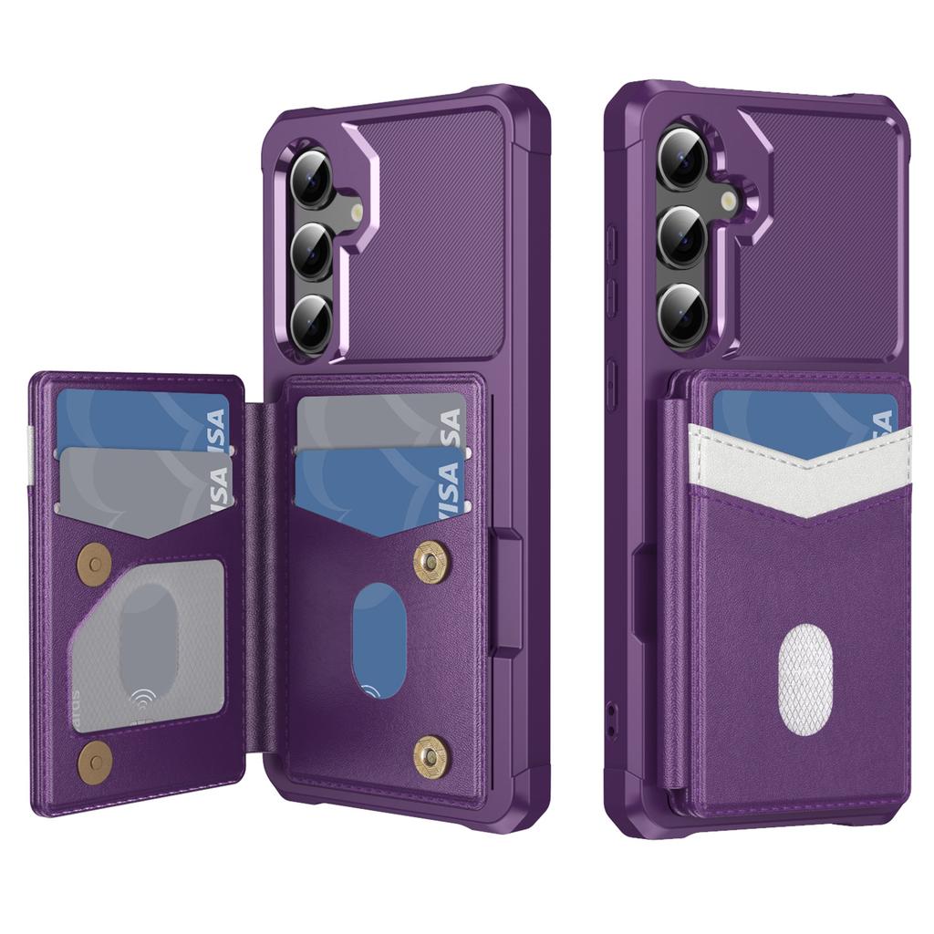 For Samsung Galaxy S25 FE Case RFID Blocking Card Slot Kickstand Leather + TPU Phone Cover